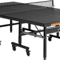 Carbon Series Indoor Table Tennis Table with 15Mm - 18Mm Performance Top, Quickplay Assembly, Built-In Ball Storage, Foldable Playback Mode & Lockable Casters