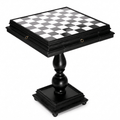 23.5" Black Italian Marble Chess Table