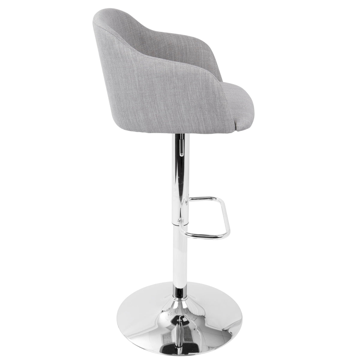 Contemporary Adjustable Barstool with Swivel - Light Gray