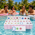 160PCS Floating American Mahjong Set With Storage Case, Dice And Rule Cards, Ocean Theme Pool Mahjong Tiles For Summer Party, Travel And Game Night