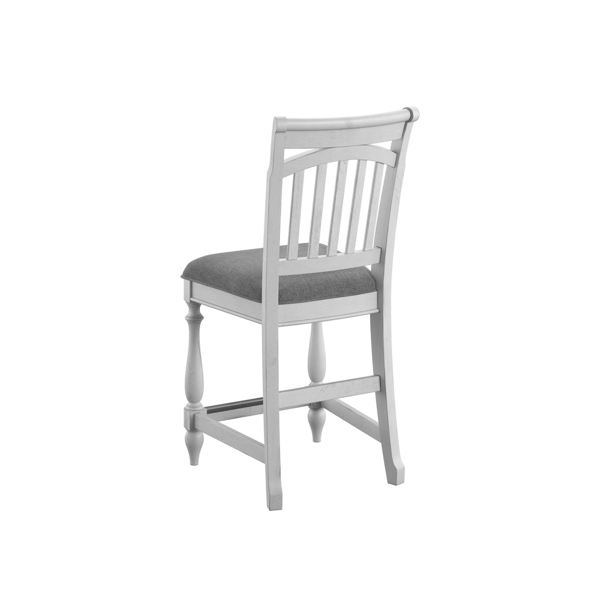 Slat Back Barstools Set of 2 with Coastal Design - Gray