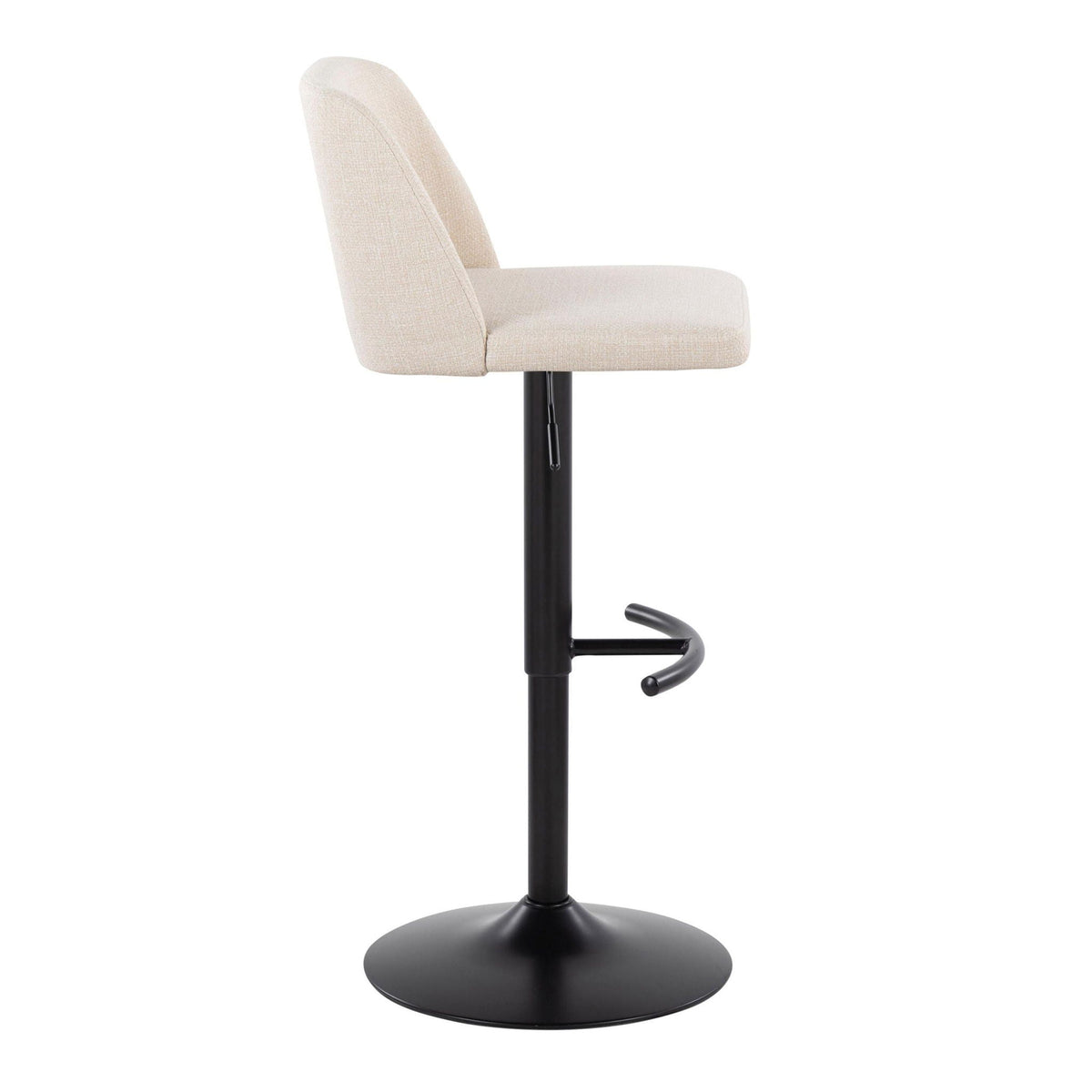 Contemporary Adjustable Bar Stool Set with Rounded T Footrest - Multiple Colors