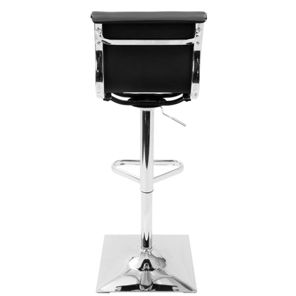 Contemporary Adjustable Barstool with Swivel – Bar Height, White or Dark Gray