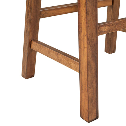 Rustic 3 Piece Stationary Kitchen Island Set with 2 Open Shelves - Light Brown