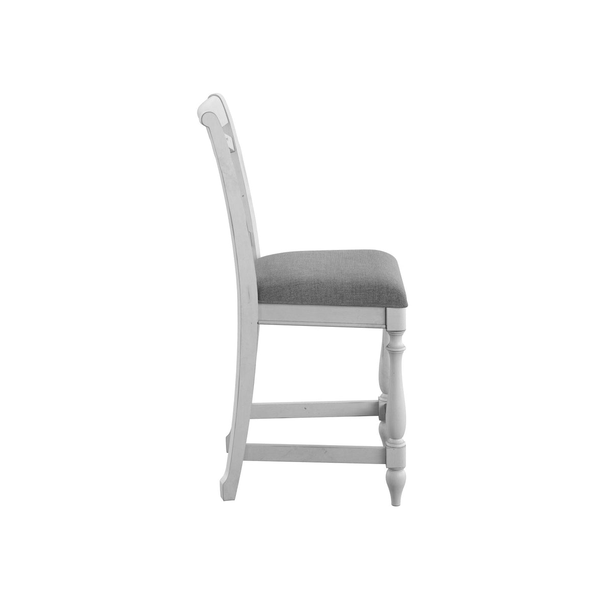 Slat Back Barstools Set of 2 with Coastal Design - Gray