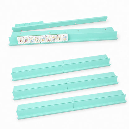 American Mahjong Rack Set With Magnetic Pusher, 4 Racks And 1 Snap-On Wall Builder & Discard Pusher, 3D Printed Mahjong Game Accessory