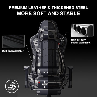 Gaming Chair with Footrest Speakers Video Game Chair Bluetooth Music Heavy Duty Ergonomic Computer Office Desk Chair