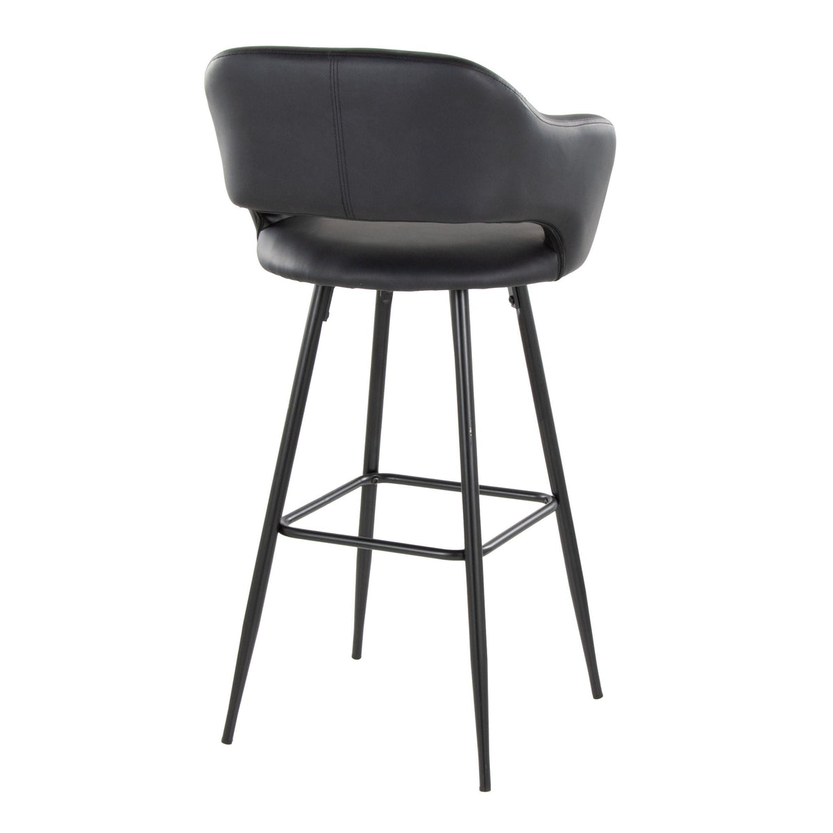 Contemporary Fixed Height Barstool Set of 2 with Square Footrest - Multiple Colors