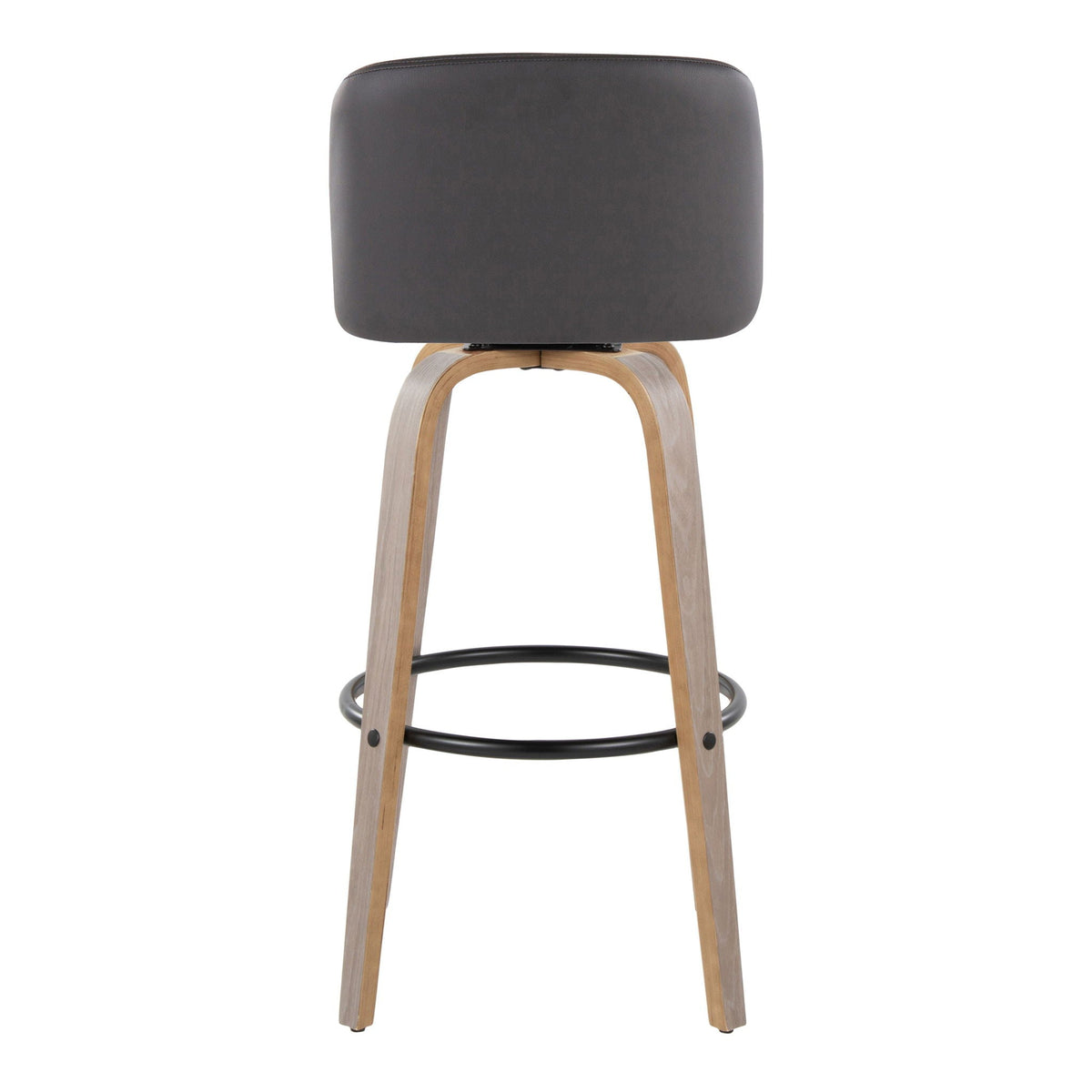 Mid-Century Modern Fixed Height BarStool Set with Swivel Footrest - Multiple Colors