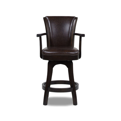 Swivel Counter Height Bar Stool with High Backrest and Solid Hardwood - Multiple Colors
