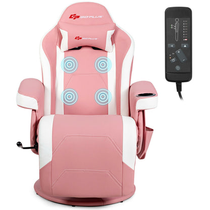 Ergonomic High Back Massage Gaming Chair with 8-Mode Lumbar Massage - 5 Color Options