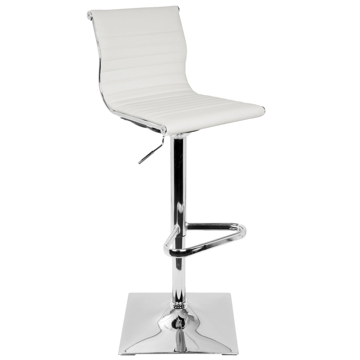 Contemporary Adjustable Barstool with Swivel – Bar Height, White or Dark Gray