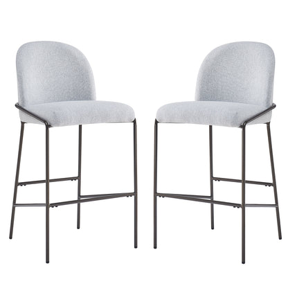 Galen Indoor Metal Upholstered Barstool with Contoured Backrest - Antique Bronze