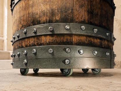 Whiskey & Wine Barrel Modern Table Set — Table and Chairs, Reclaimed Oak
