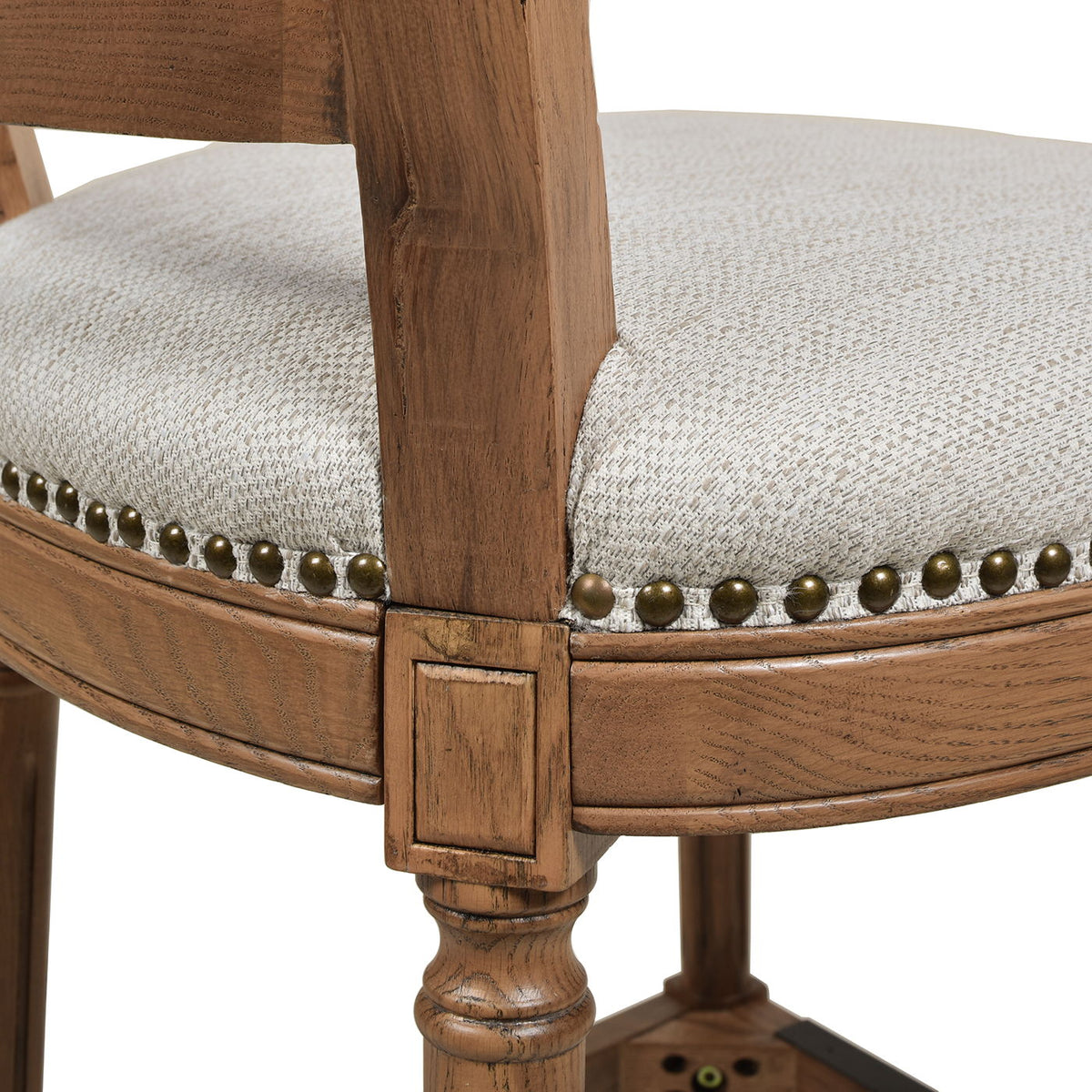 Rattan Wicker High Back Counter Bar Stool with Oak Frame - Gray or Dark Brown