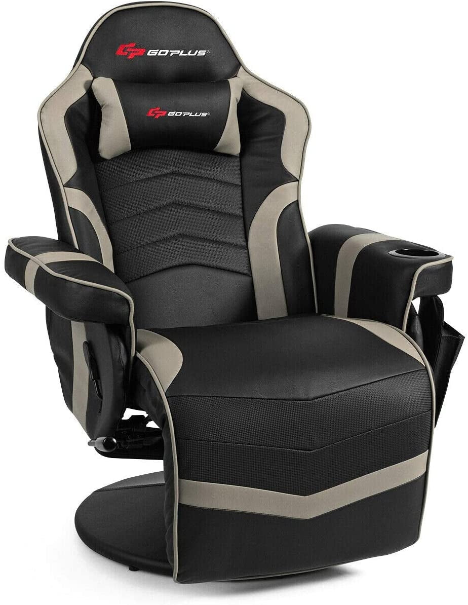 Ergonomic High Back Massage Gaming Chair with 8-Mode Lumbar Massage - 5 Color Options