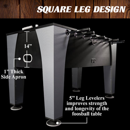 58” Irvine Foosball Table Competition Size, Soccer, Accessories Included by