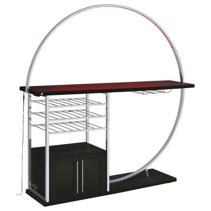 Risley 2-door Circular LED Wine Cabinet Dark Charcoal