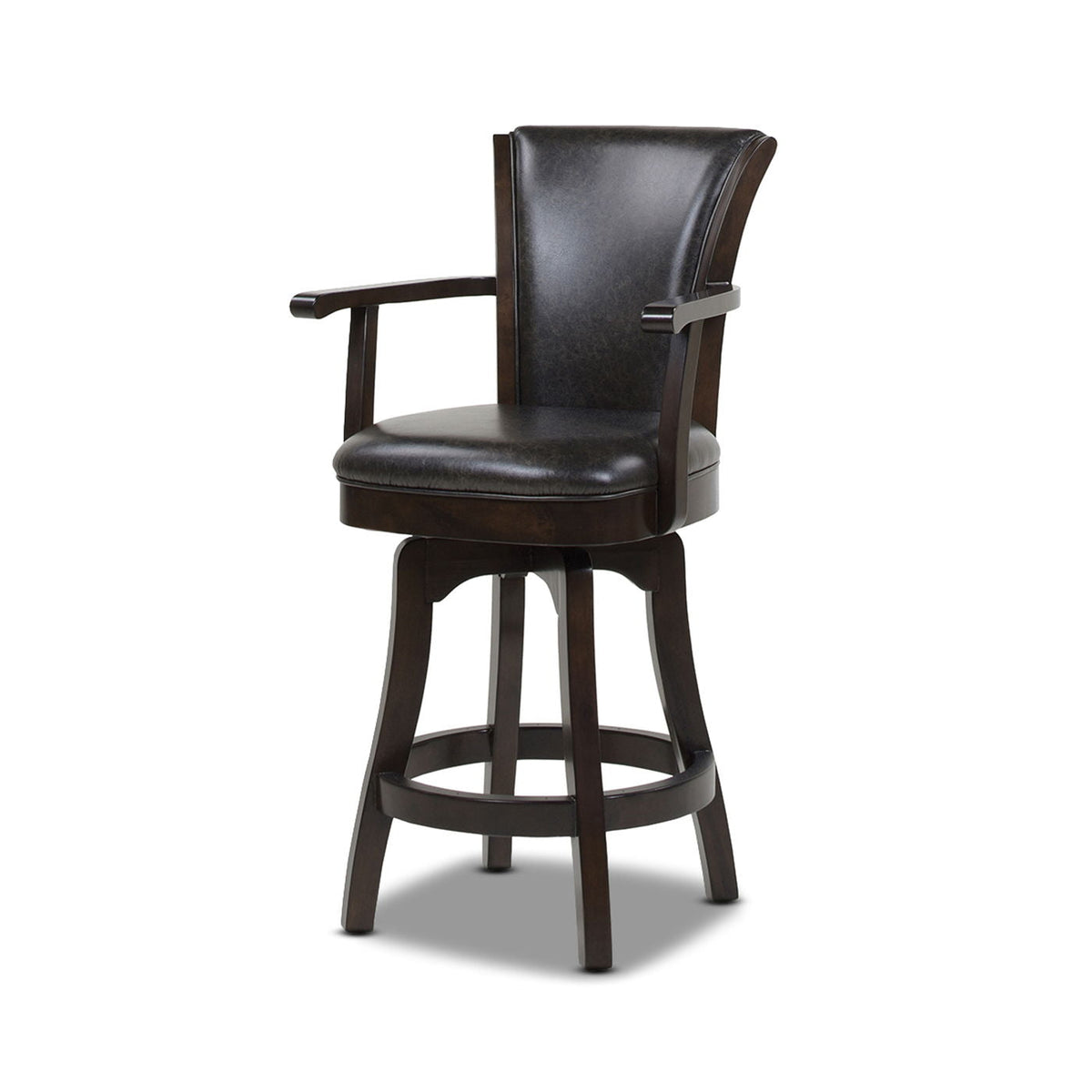 Swivel Counter Height Bar Stool with High Backrest and Solid Hardwood - Multiple Colors