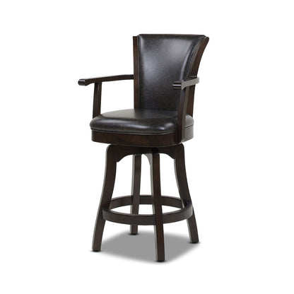 Swivel Counter Height Bar Stool with High Backrest and Solid Hardwood - Multiple Colors
