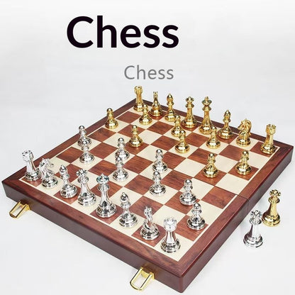 Large-sized Metal Chess Set With Acrylic Pieces
