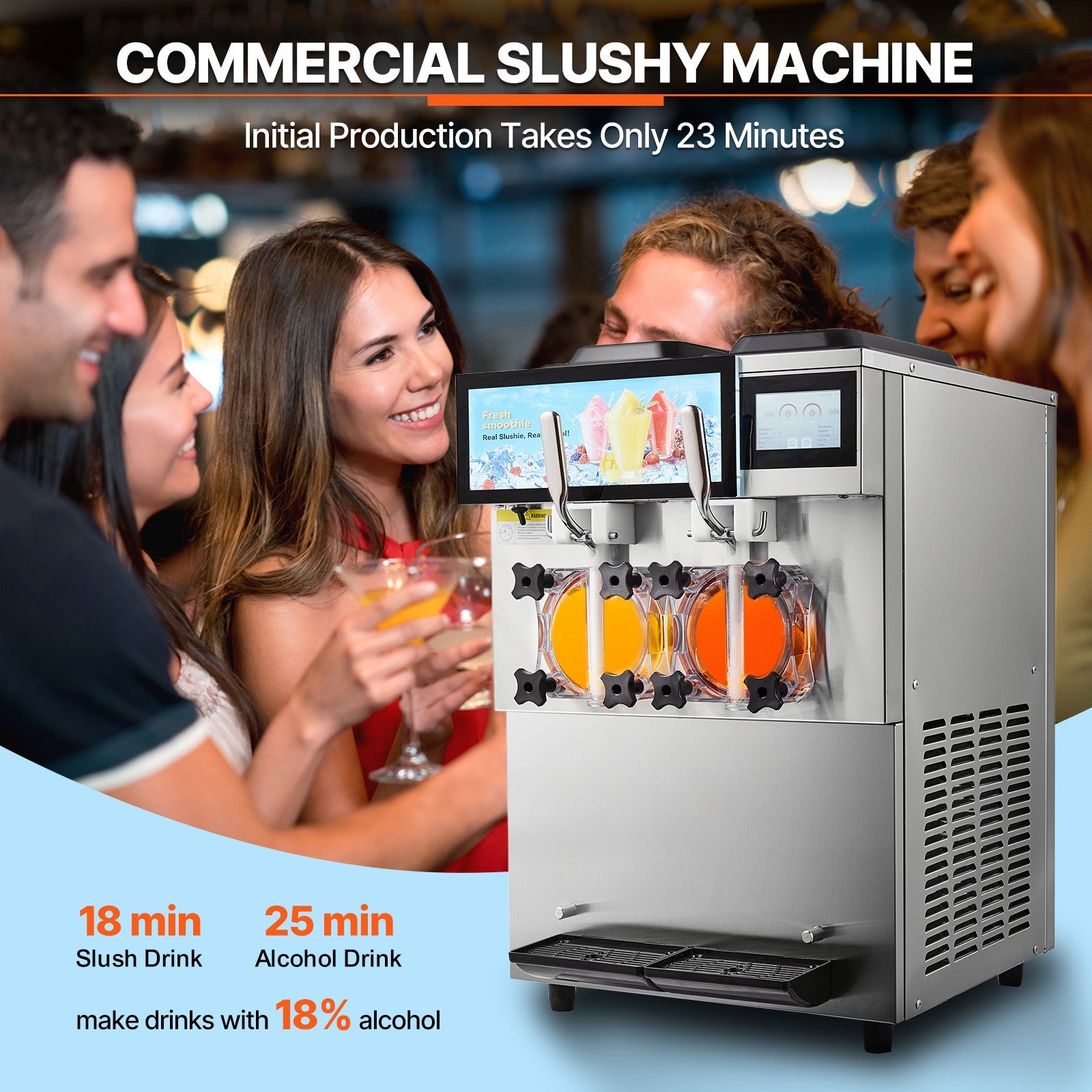 2 X 12L / 3.17 Gal Commercial Slushy Machine Margarita Smoothie Frozen Drink