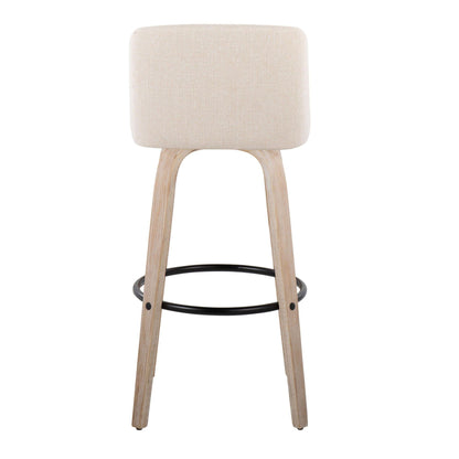Mid-Century Modern Fixed Height BarStool Set with Swivel Footrest - Multiple Colors