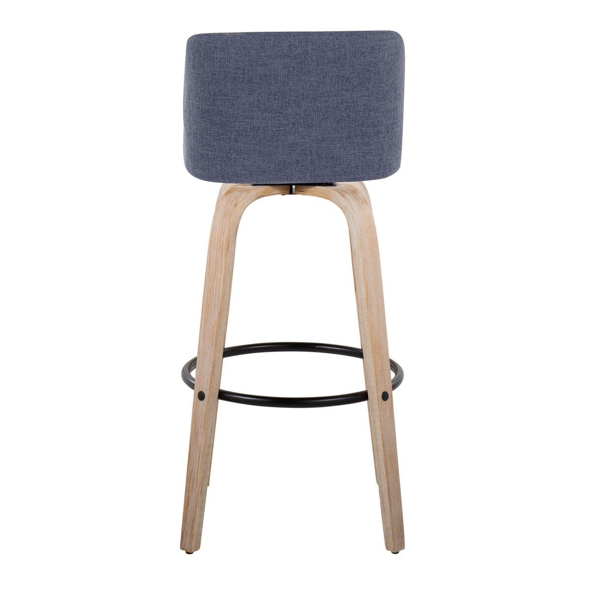 Mid-Century Modern Fixed Height BarStool Set with Swivel Footrest - Multiple Colors
