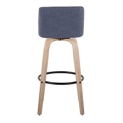 Mid-Century Modern Fixed Height BarStool Set with Swivel Footrest - Multiple Colors