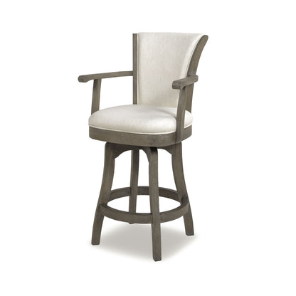 Swivel Counter Height Bar Stool with High Backrest and Solid Hardwood - Multiple Colors