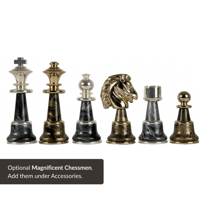 23.5" Black Italian Marble Chess Table