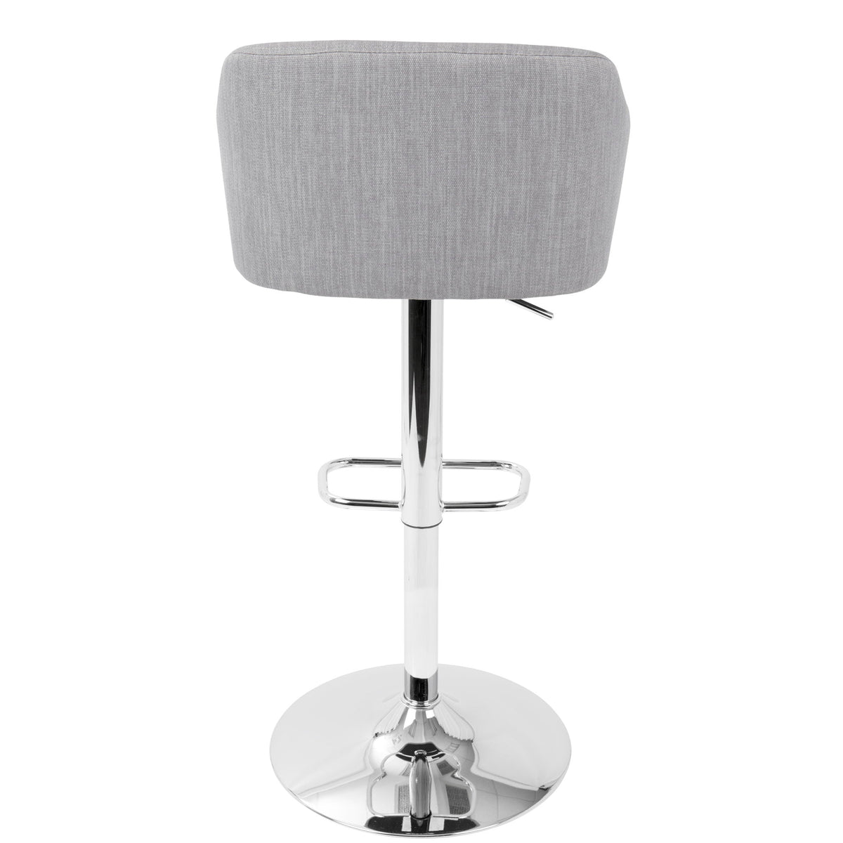 Contemporary Adjustable Barstool with Swivel - Light Gray