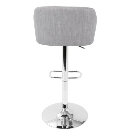 Contemporary Adjustable Barstool with Swivel - Light Gray