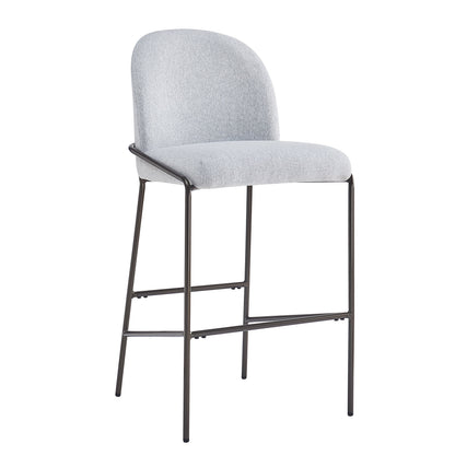 Galen Indoor Metal Upholstered Barstool with Contoured Backrest - Antique Bronze