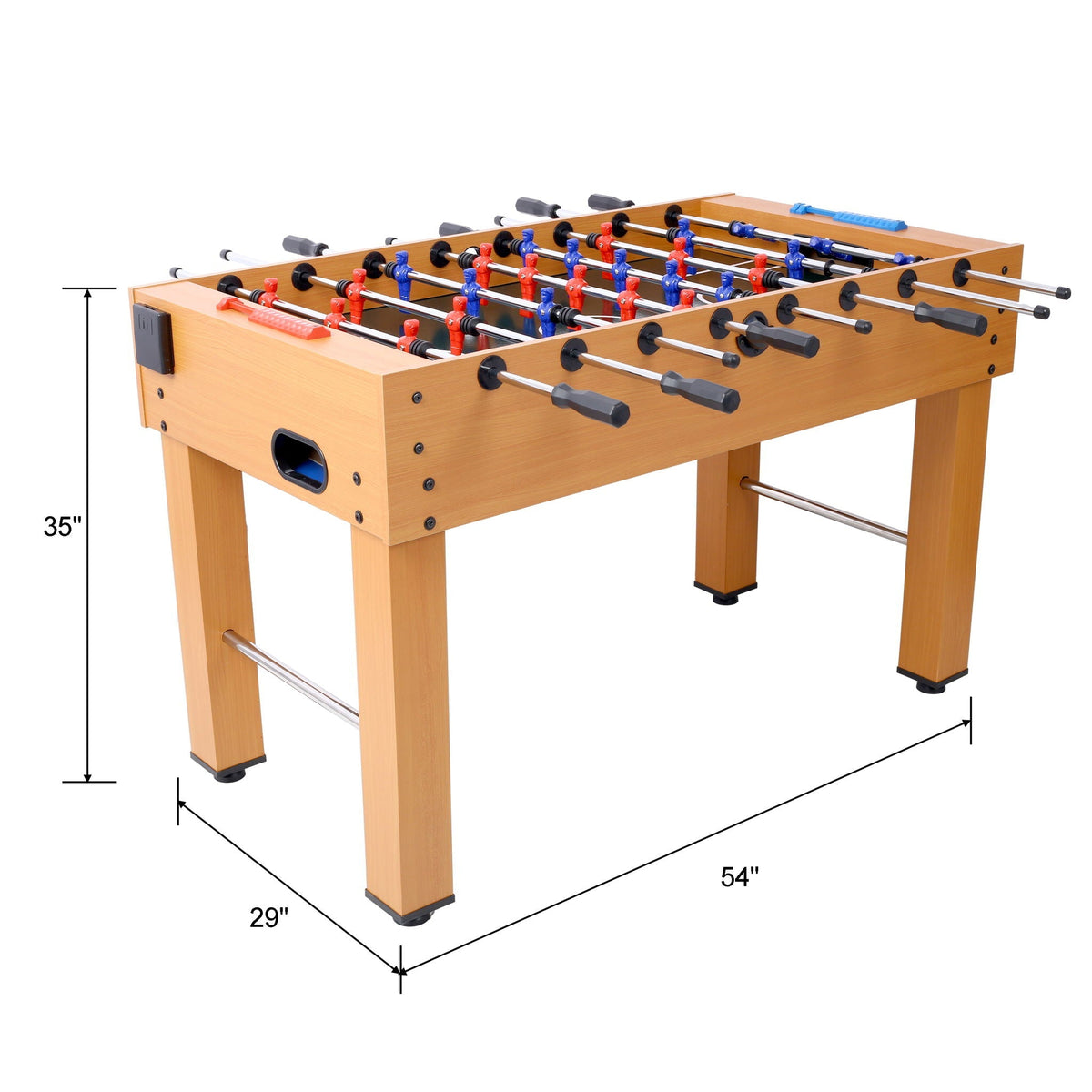 Hurricane Foosball Table with Steel and Wood Construction - Yellow, Black, or Light Brown