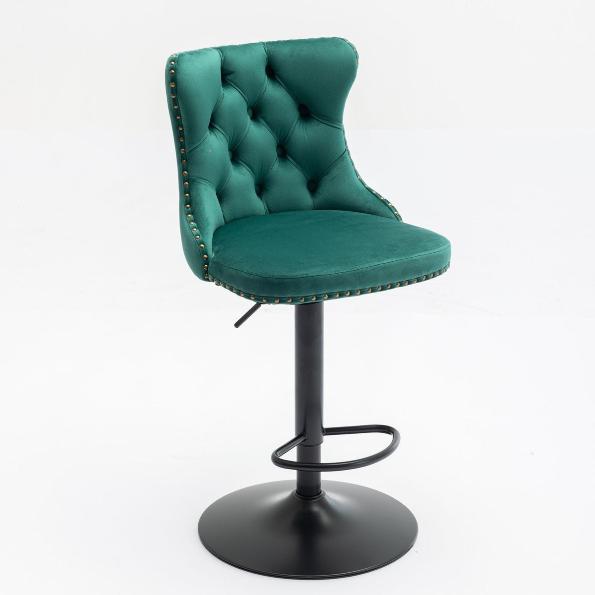 Modern Adjustable Swivel Barstools with Tufted Back - Multiple Colors (Set of 2)