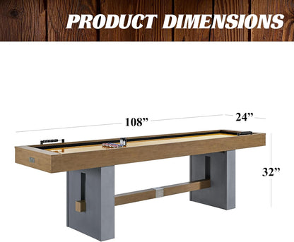 Barrington Urban Shuffleboard Table with Scratch-Resistant Playfield and 8-Puck Set