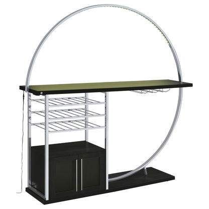 Risley 2-door Circular LED Wine Cabinet Dark Charcoal