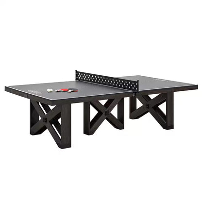 9 Ft. Fremont Indoor Ping Pong Tennis Table, Official Size Furniture Quality with Metal Net and Storage Drawer