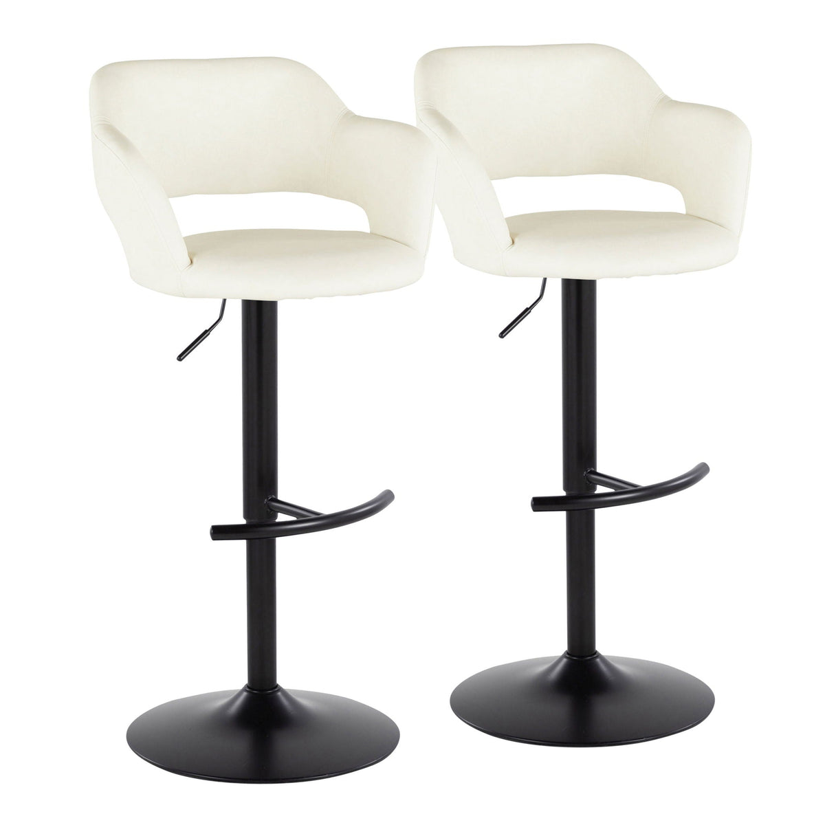Margarite - Contemporary Adjustable Barstool With Swivel (Set of 2)