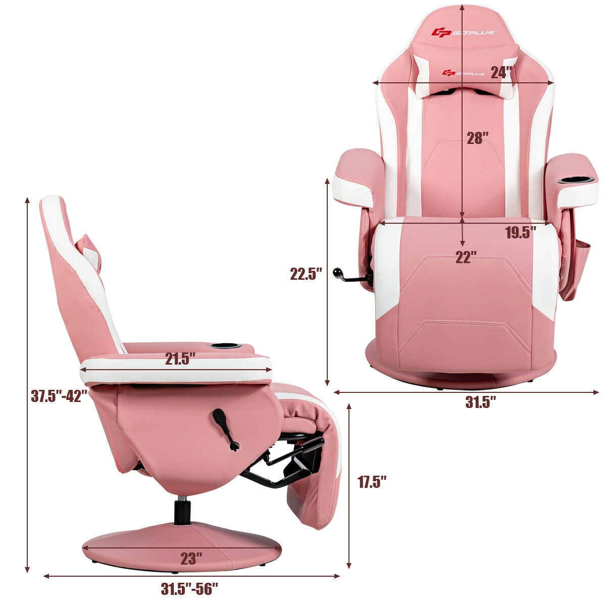 Ergonomic High Back Massage Gaming Chair with 8-Mode Lumbar Massage - 5 Color Options