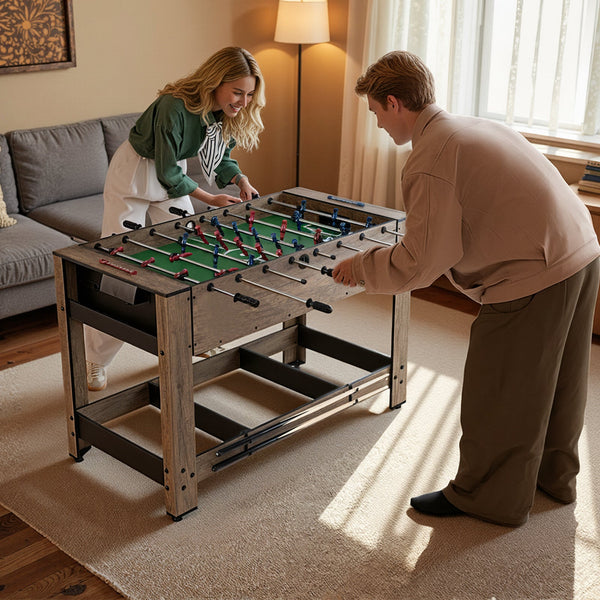 48" 2-in-1 Swivel Foosball and Pool Combo Table with Accessories