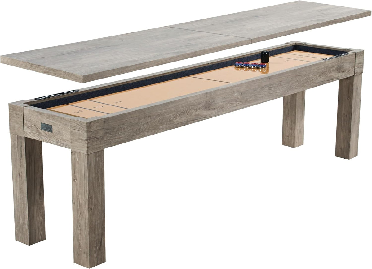 Barrington 9-Foot Shuffleboard Table with Durable Scratch-Resistant Playfield and 8-Puck Set