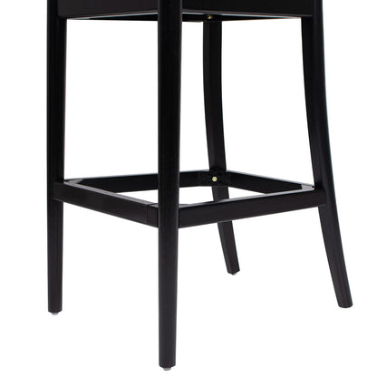 Curved Back Cane Bar Stools with Natural Cane Webbing - Black or White
