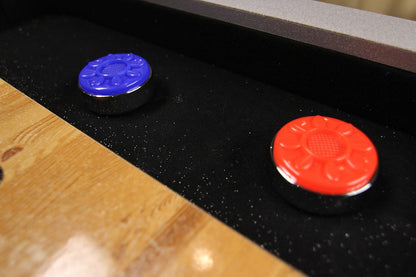 9-Foot LED Shuffleboard Table with Poly-Coated Surface for Enhanced Puck Performance and Adjustable Pedestal Legs for Optimal Stability