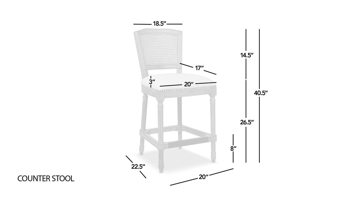 Rattan Wicker High Back Counter Bar Stool with Oak Frame - Gray or Dark Brown