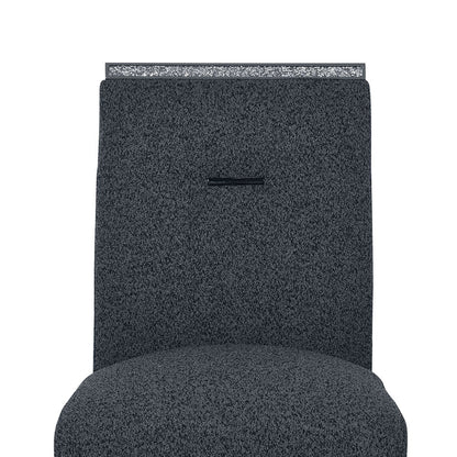Bar Stools Set of 2 with Cushioned Seat and Slat Back - Dark Gray