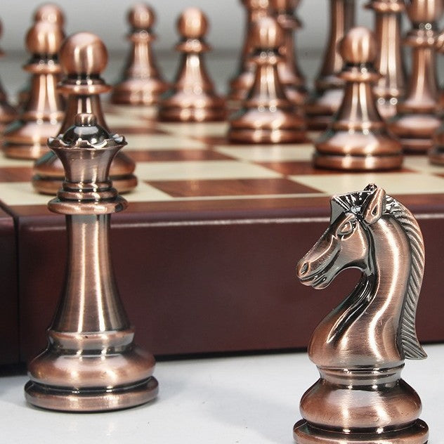 Large-sized Metal Chess Set With Acrylic Pieces