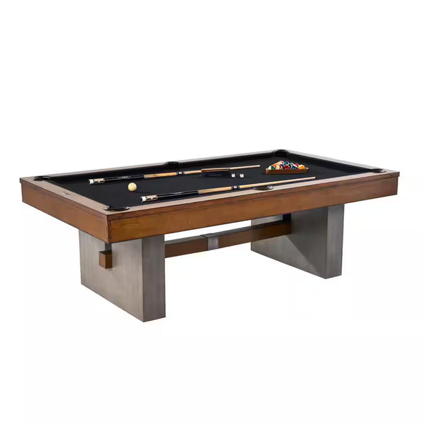 Elevate Your Game with the Premium 8 Ft. Slate-Tech Urban Billiard Table – Complete with Cover, Cue Sticks, and Pool Balls!