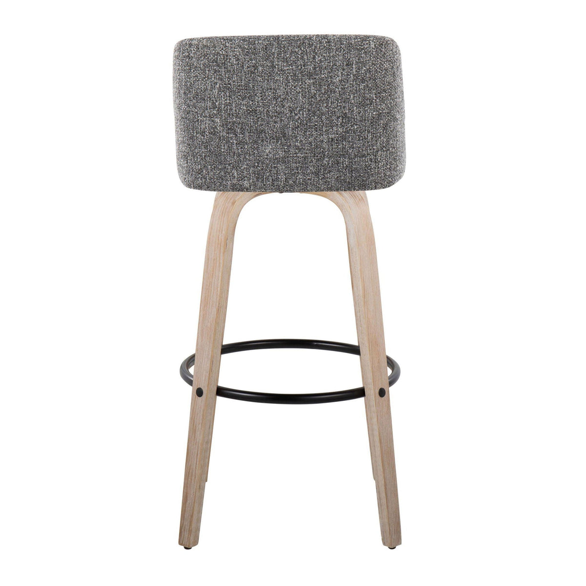 Mid-Century Modern Fixed Height BarStool Set with Swivel Footrest - Multiple Colors